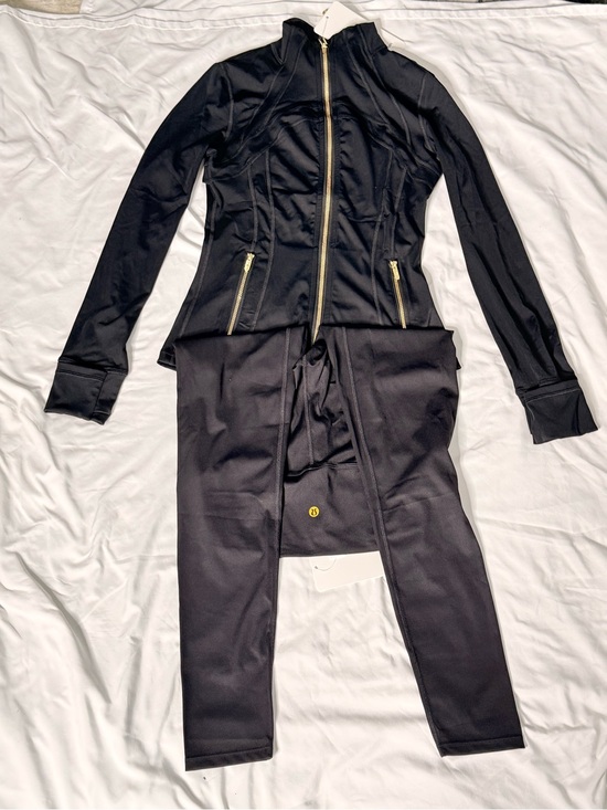 lululemon athletica Other - lululemon athletica Black Jacket and Leggings Set with Gold Zippers